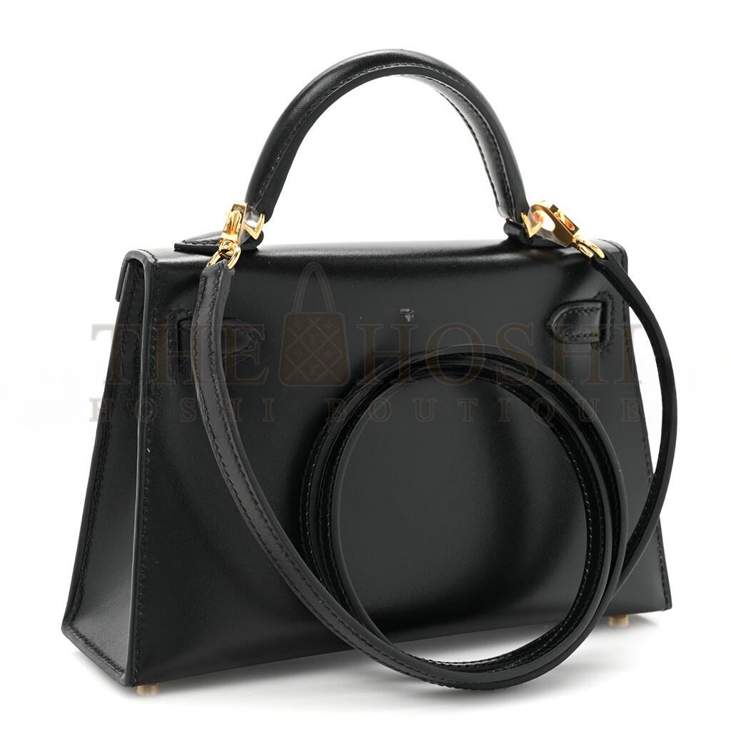 H**me5 BOX MINI KELLY II SELLIER BLACK (19*12*5.5cm) Master Quality